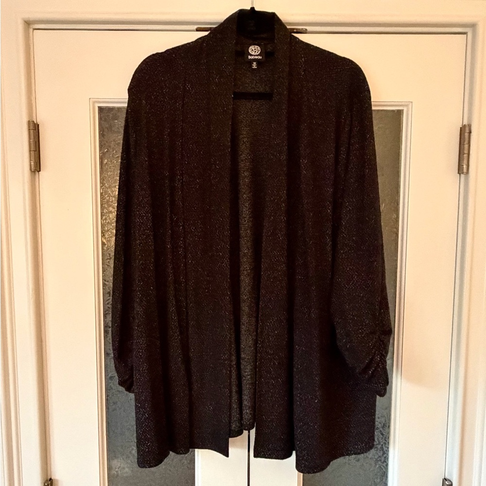 Open Front Marled Gray Cardigan